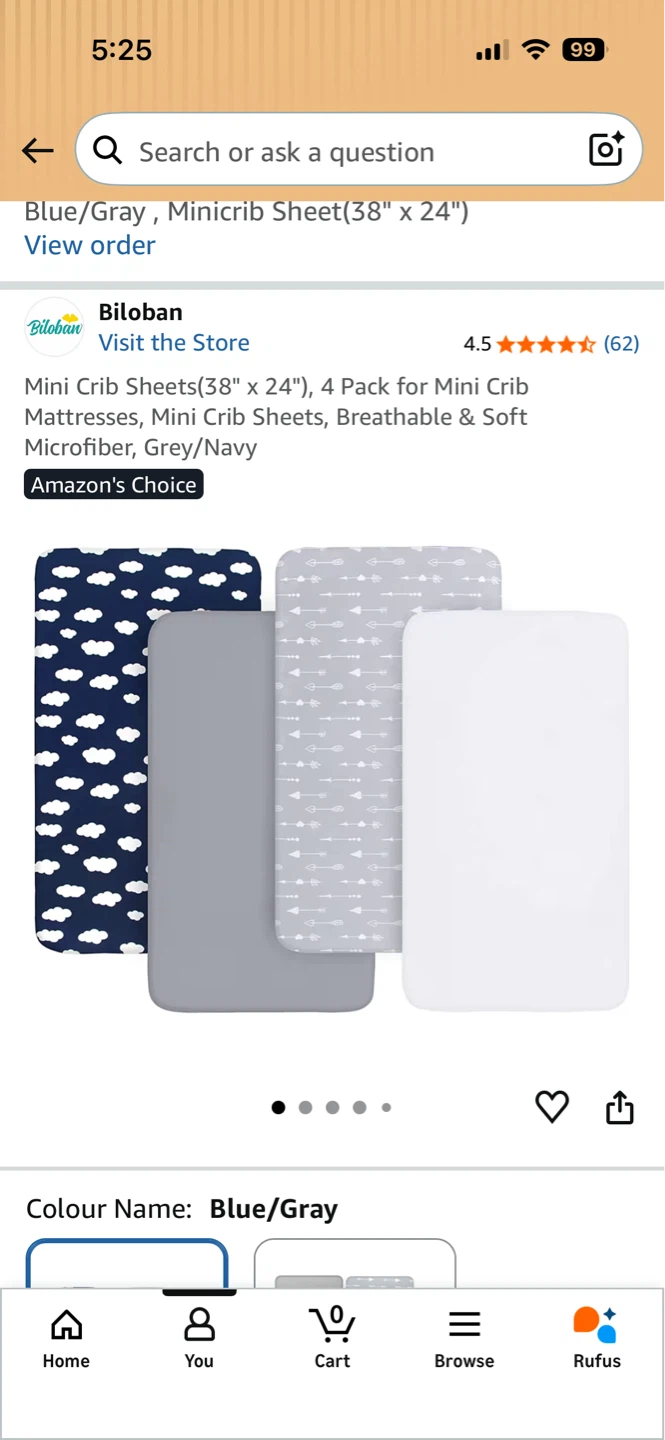 Biloban Minicrib Sheets (38" x 24") - 3 pc available