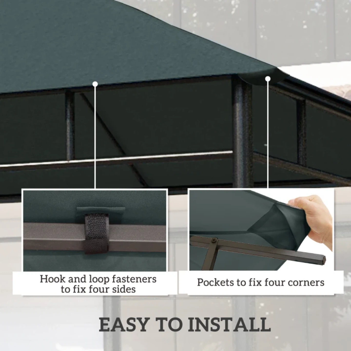 10' x 10' Square Replacement Gazebo Top Cover Only - photo 5