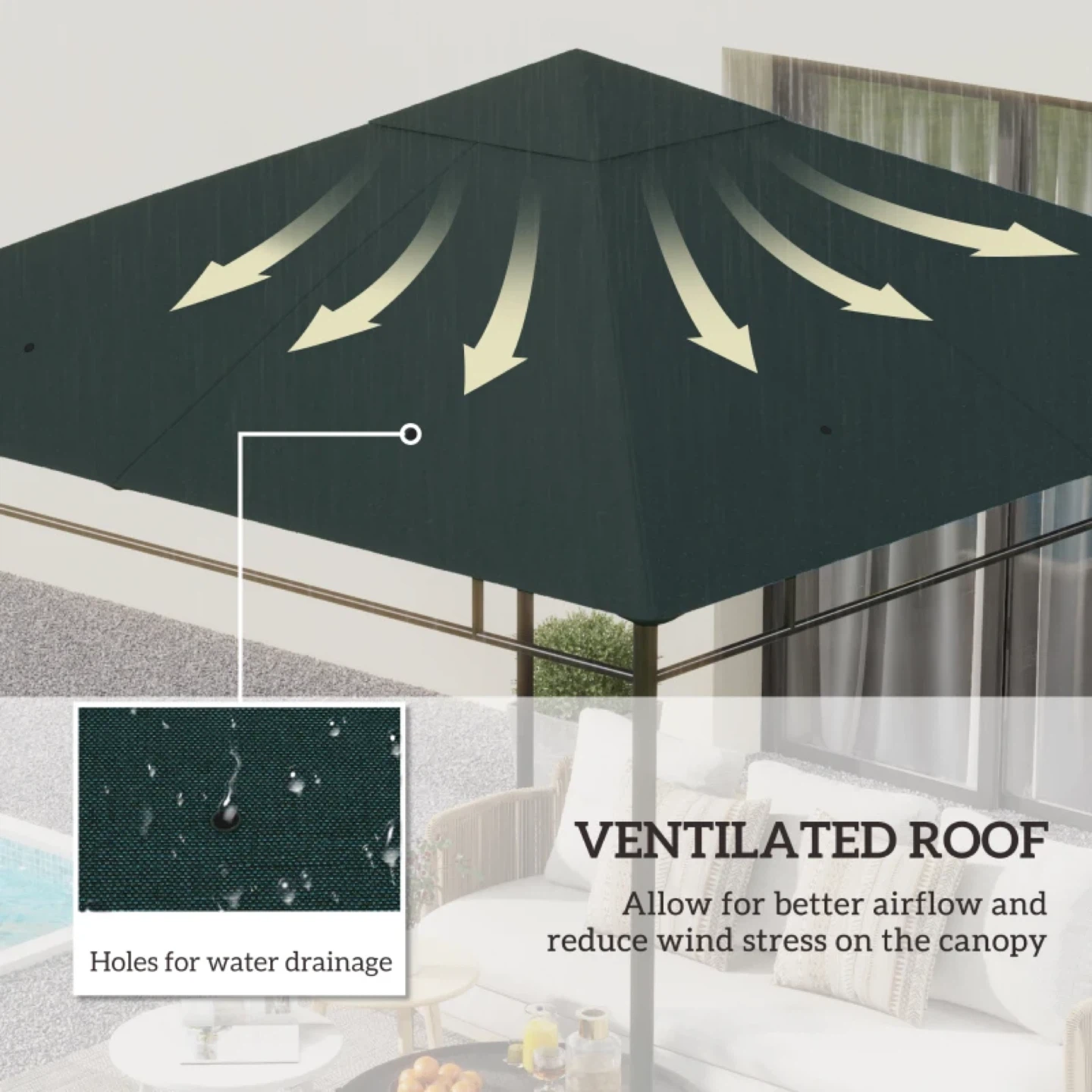 10' x 10' Square Replacement Gazebo Top Cover Only - photo 4