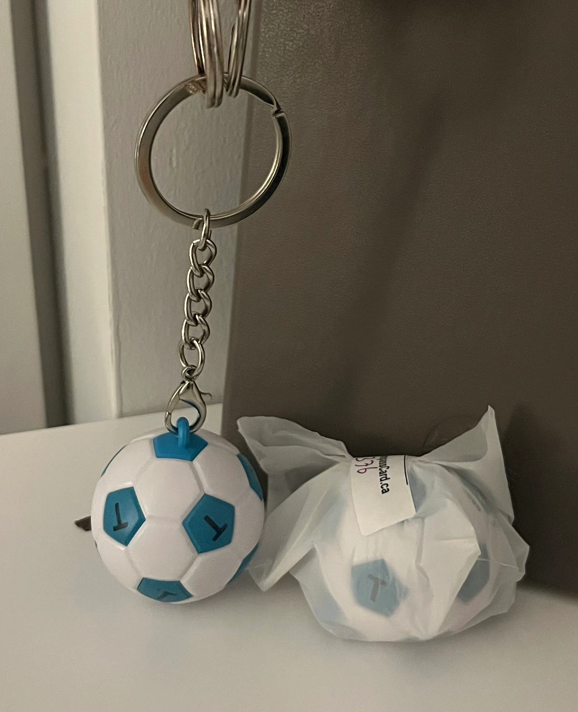 Mini Soccer Ball Compass Card(Blue)