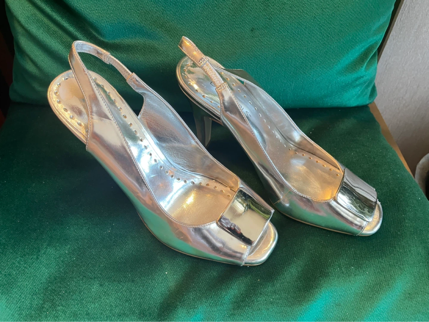 BCBGirls Silver Slingback Heels