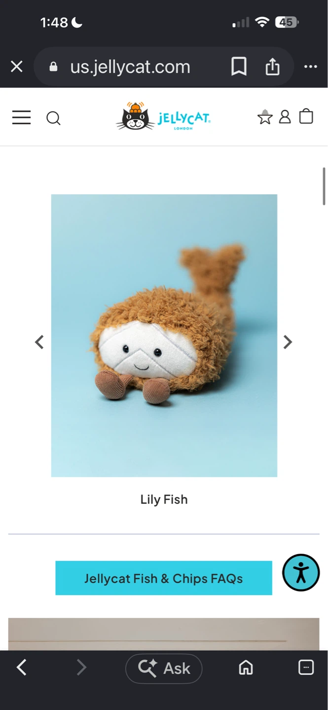 ⚽️Jellycat Lily Fish Plush Toy