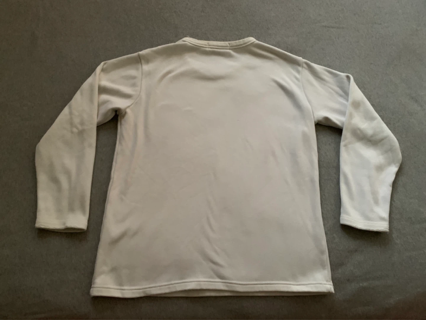 Small Fit Long Sleeve White/Cream Sweater - ⚽️ WORN ELBOWS - photo 2