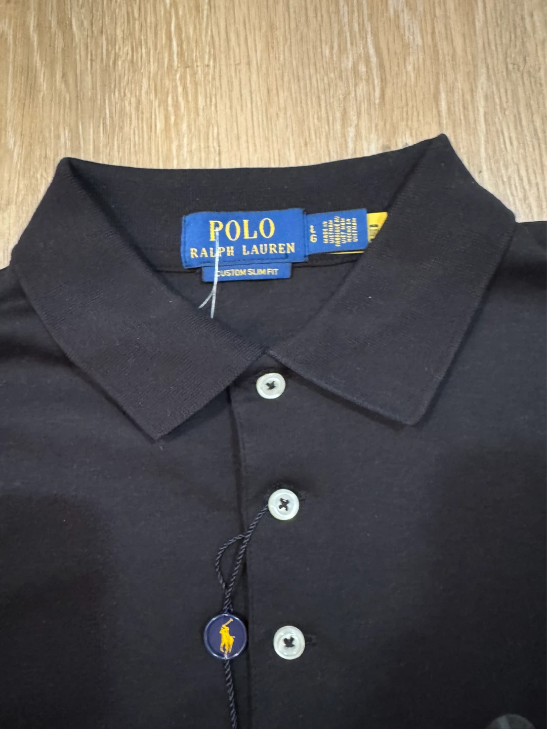 Ralph Lauren Mens Polo Black T-Shirt Custom Slim Fit Size Large - photo 2