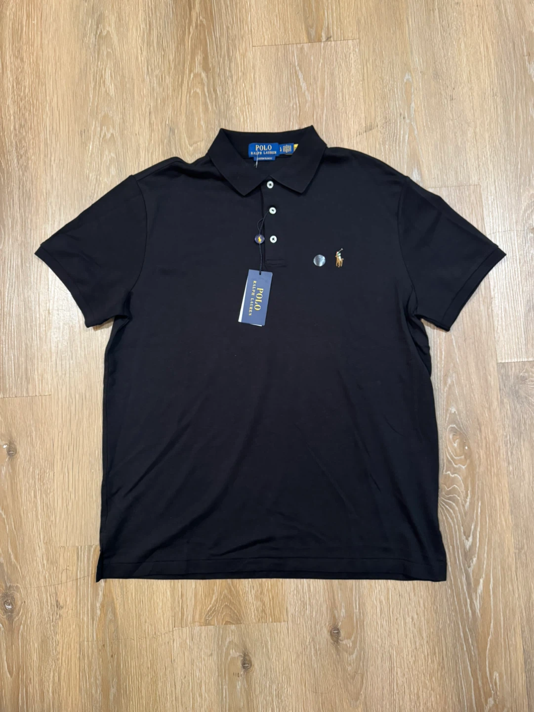 Ralph Lauren Mens Polo Black T-Shirt Custom Slim Fit Size Large