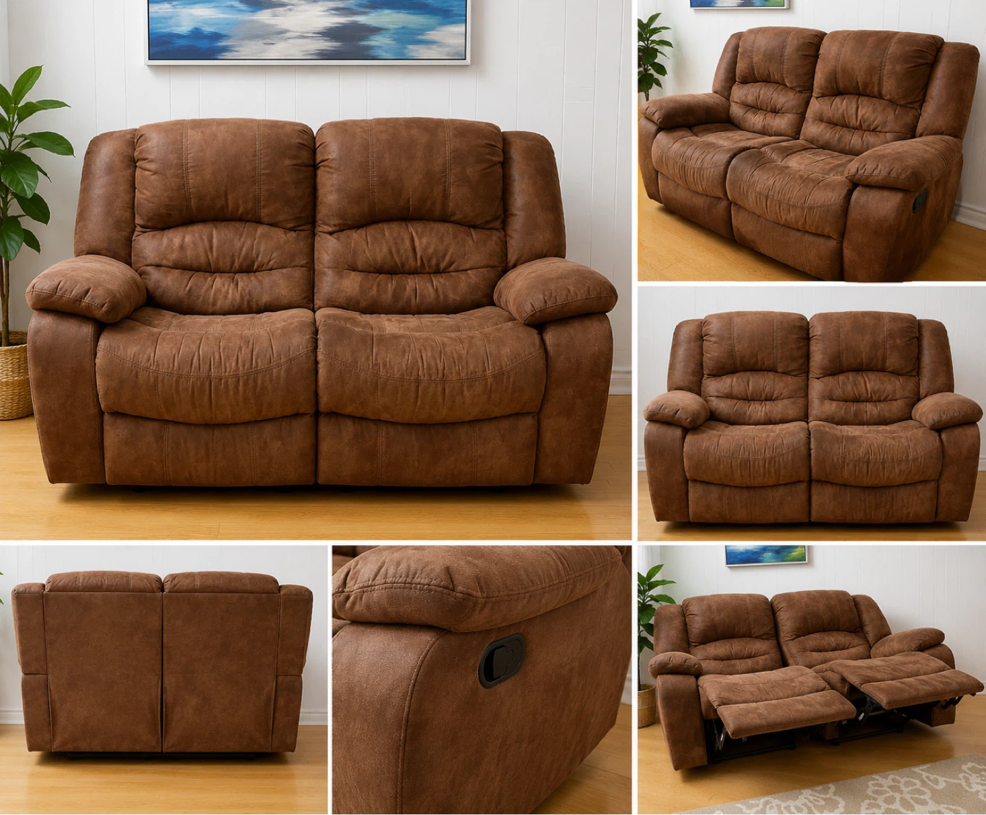 Rush Sale Brown Reclining Loveseat