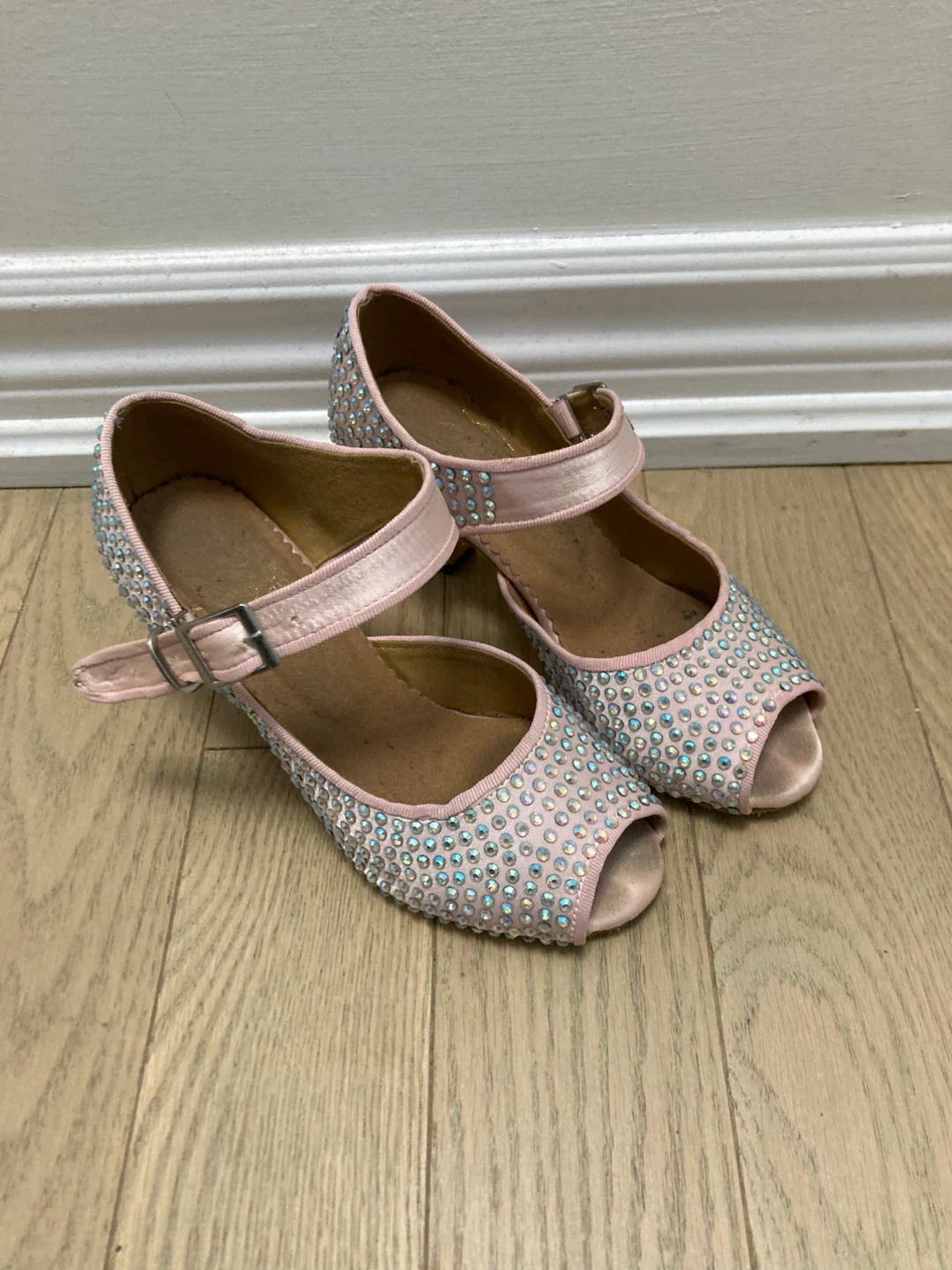 ⚽️kids Pink Rhinestone Dance Shoes