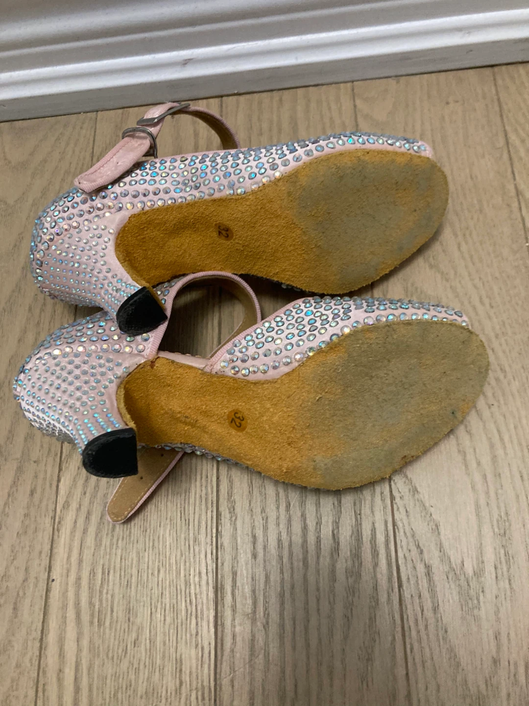 ⚽️kids Pink Rhinestone Dance Shoes - photo 2