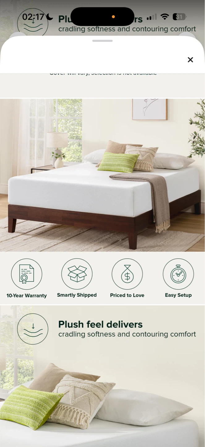 Memory foam mattress Twin XL with metal bed - photo 2
