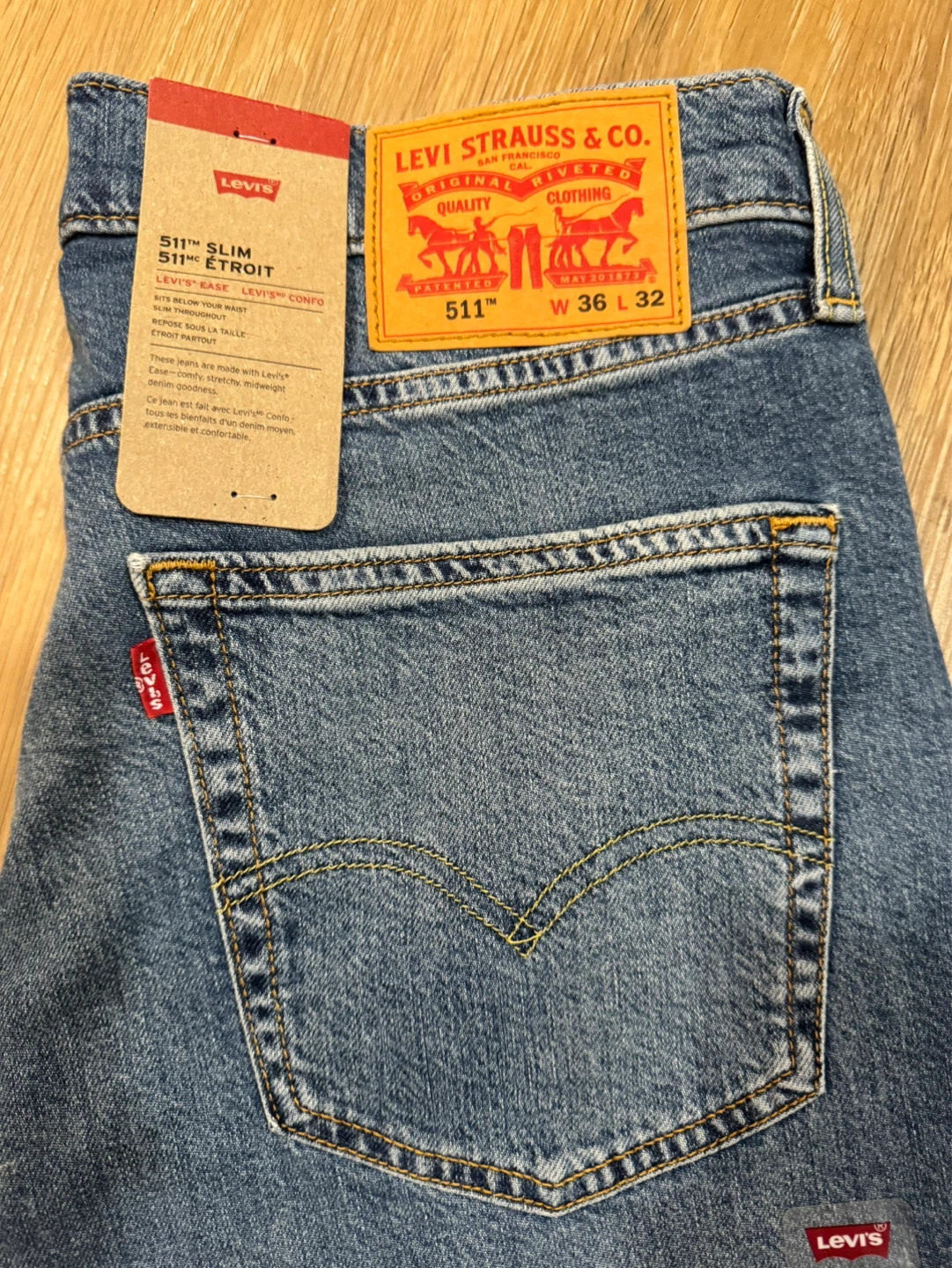 Levi’s 511 Men Slim Light Denim Jeans Size 36x32 - photo 2