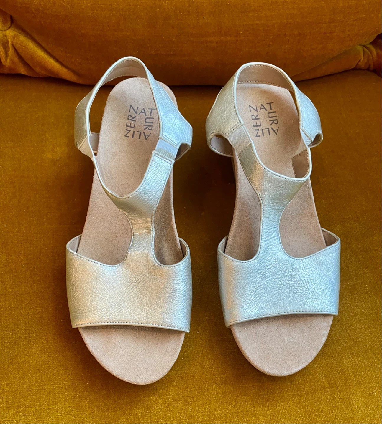 Naturalizer Gold Wedge Sandals