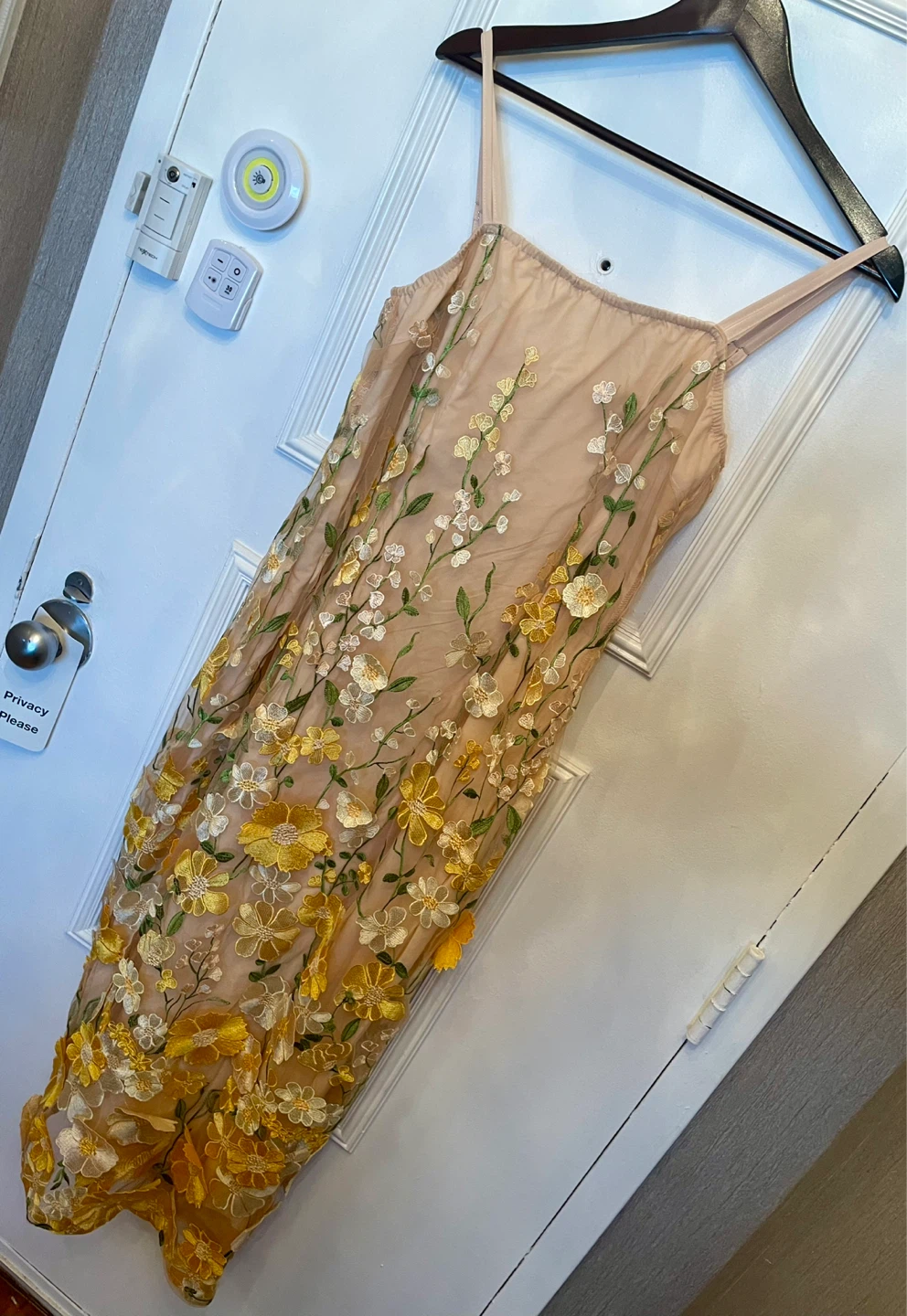Floral Embroidered Mesh Dress
