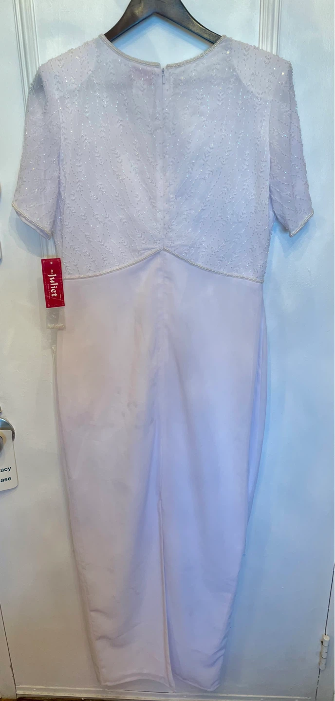 Juliet Evening Dress Beaded White Size Medium - photo 3
