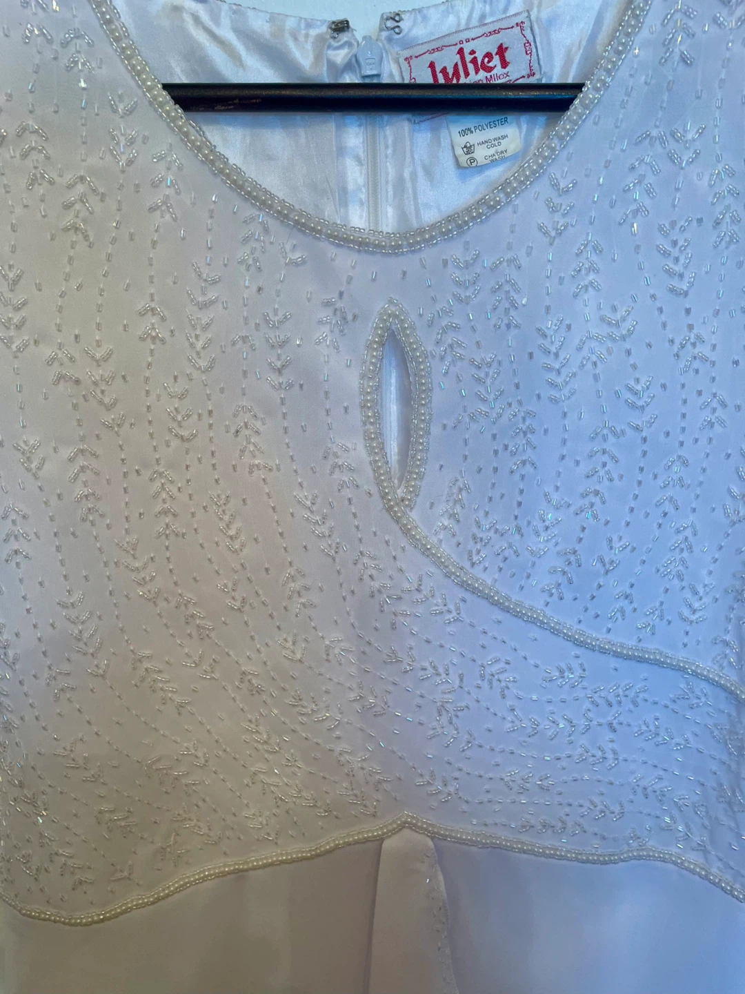 Juliet Evening Dress Beaded White Size Medium - photo 4