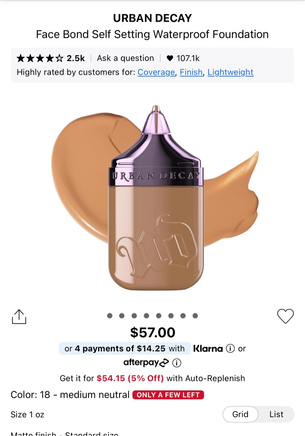Urban Decay Face Bond Waterproof Foundation