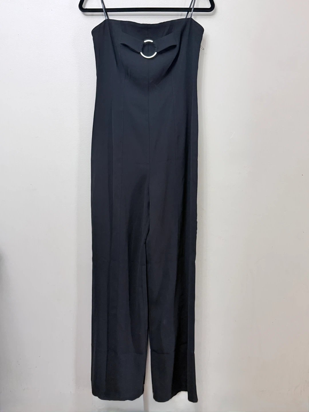 Forever 21 Black Strapless Wide Leg O-Ring Jumpsuit M - photo 2