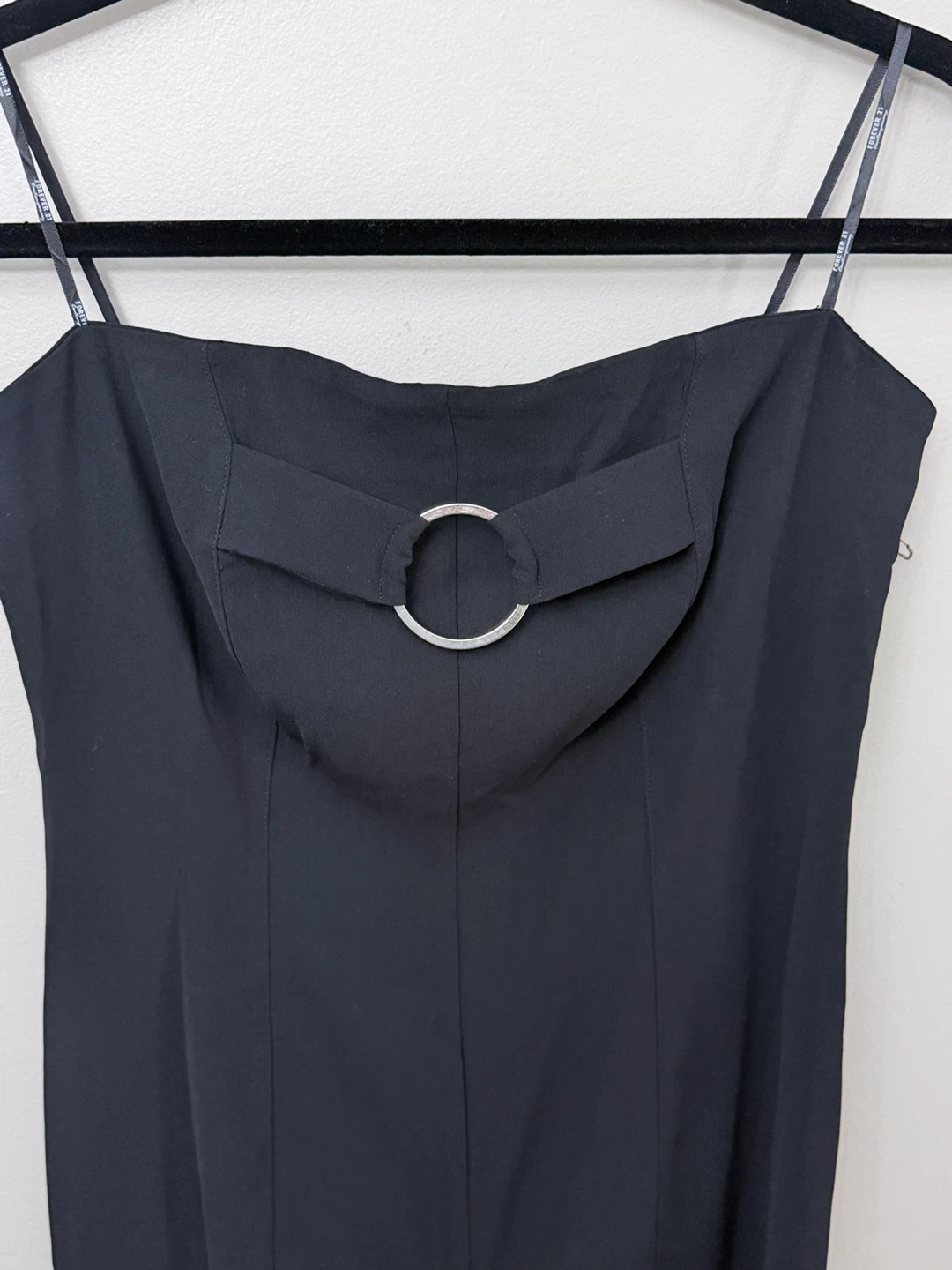 Forever 21 Black Strapless Wide Leg O-Ring Jumpsuit M - photo 3