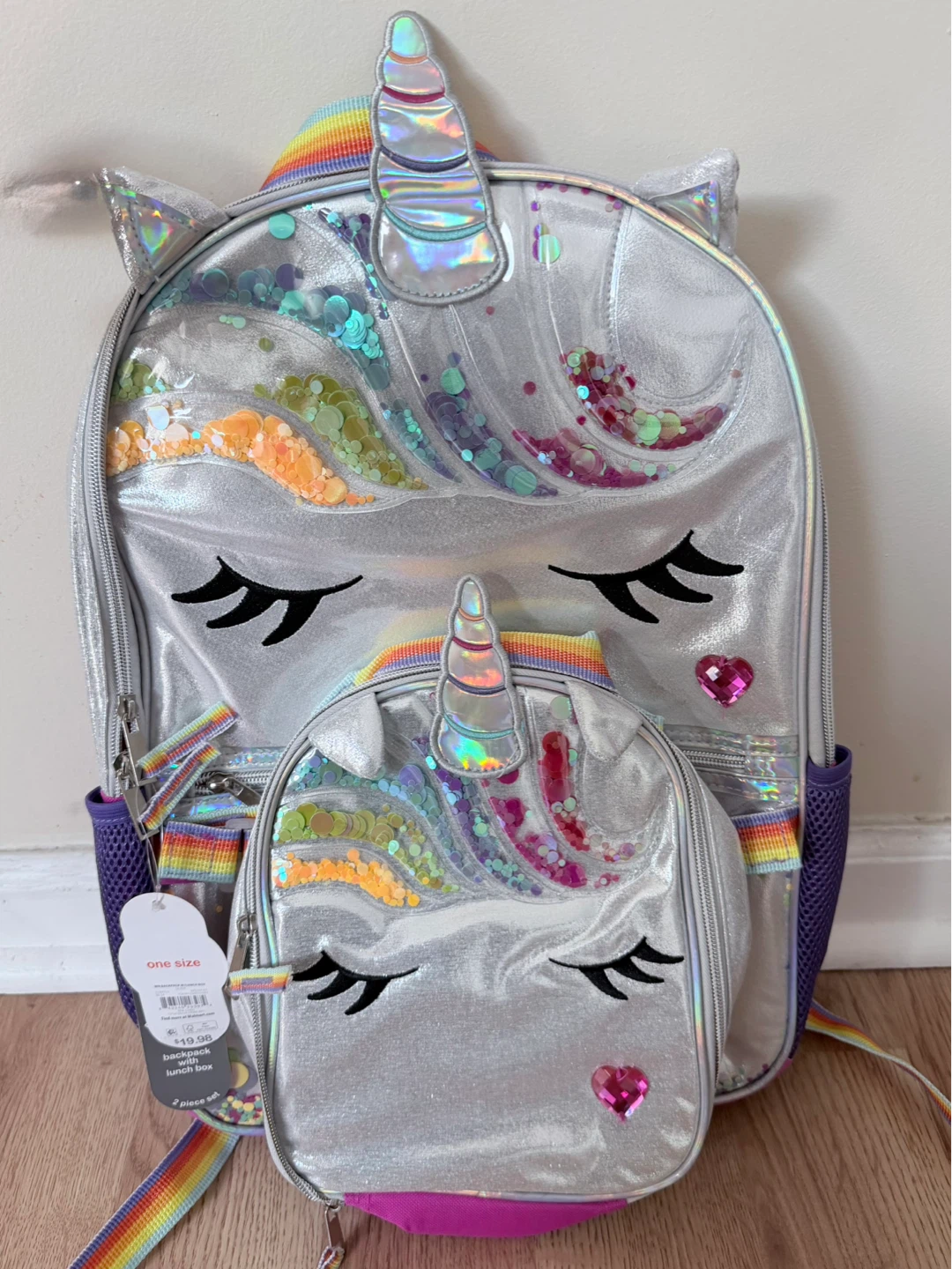 Girls Unicorn Backpack with Lunch Box Set⚽️