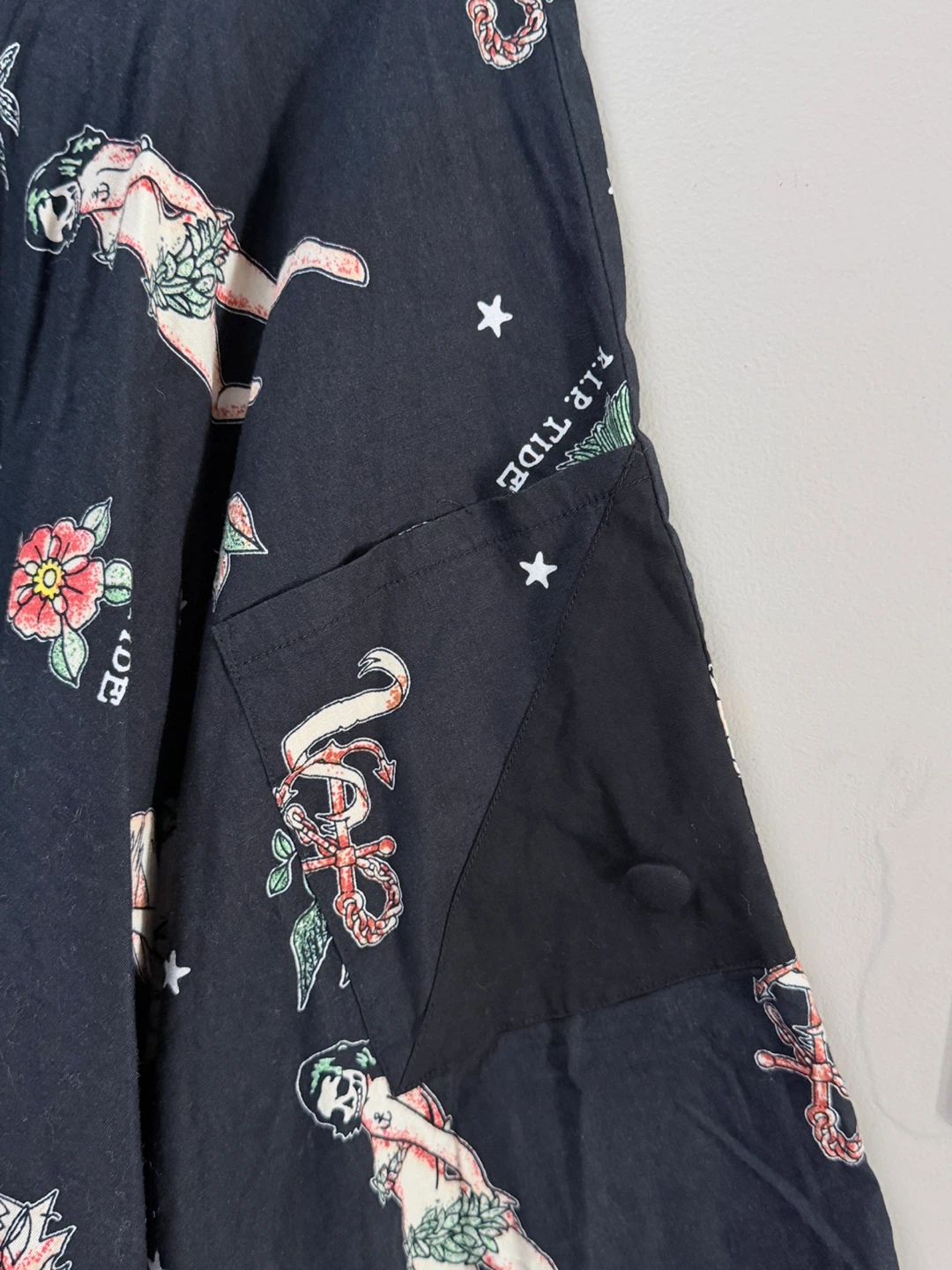 Hell Bunny Lucinda Rip Tide Halter Dress Black with Pockets M - photo 5
