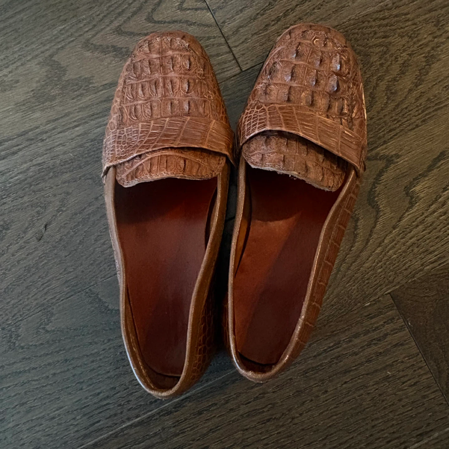NWOT Brown Croc Loafers