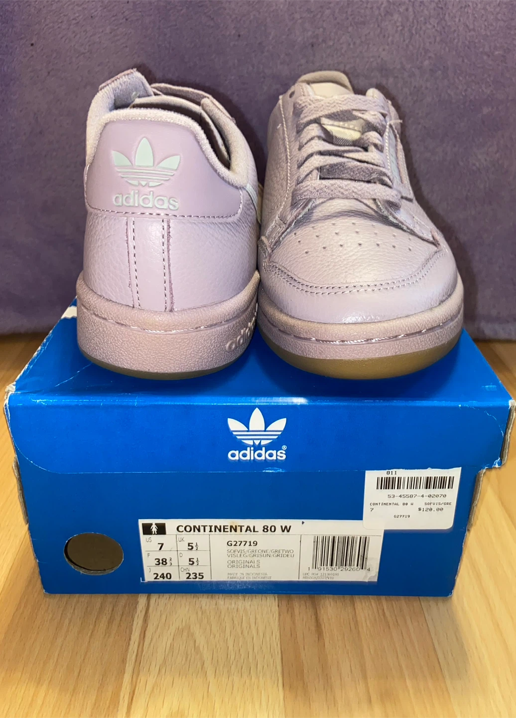 Adidas Continental 80 W Women's Sneakers  Purple - Size 7 - photo 4