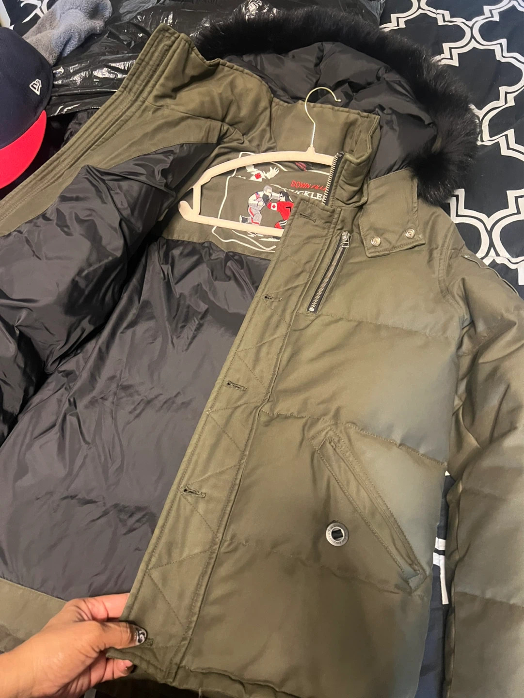 Moose Knuckles Down Parka Olive Green