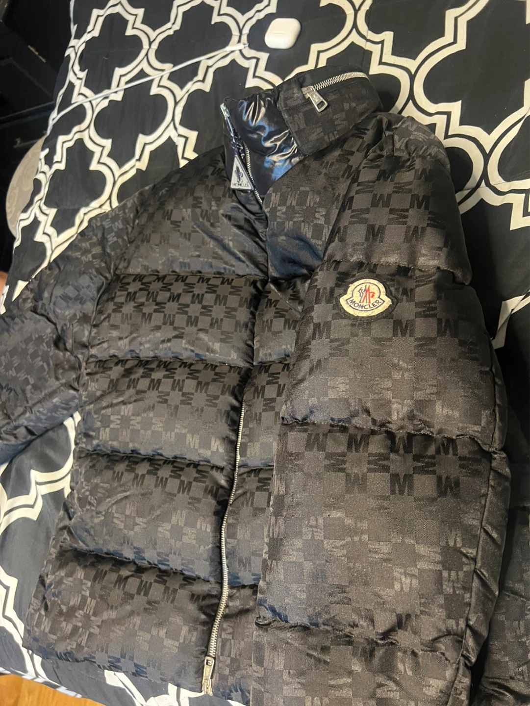 Moncler Black Monogram Down Puffer Jacket - photo 3