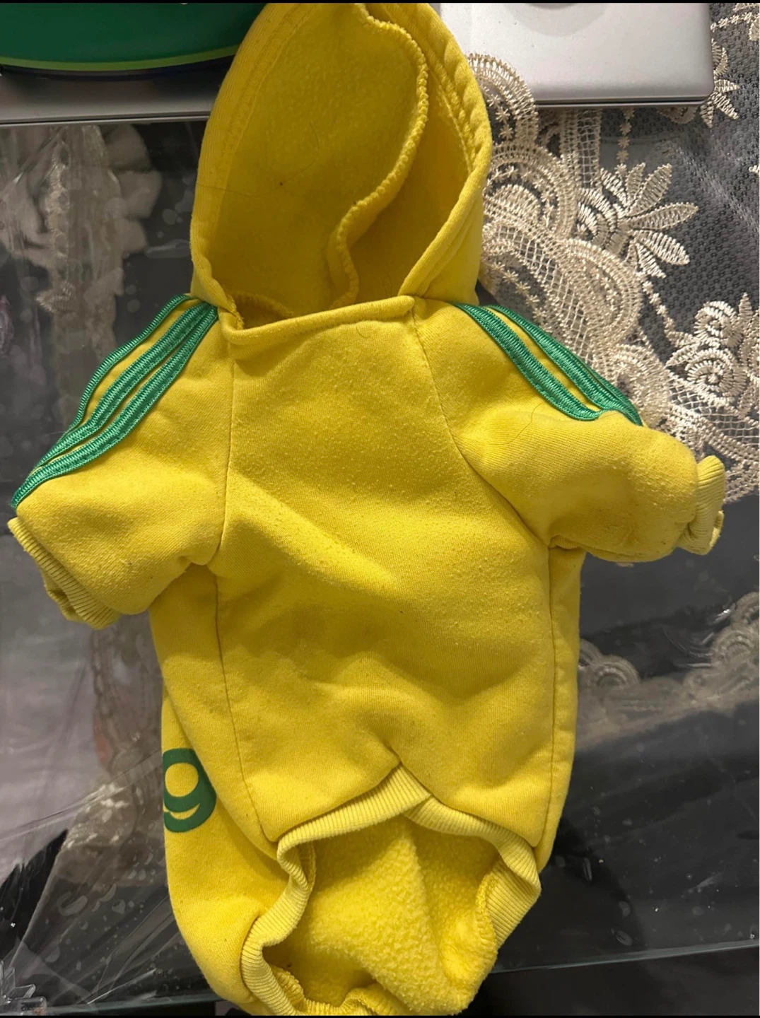 Yellow Adidas Dog Hoodie ⚽