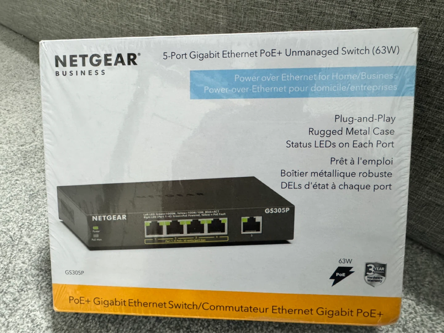 NETGEAR 5-Port Gigabit Ethernet PoE+ Unmanaged Switch (GS305P)