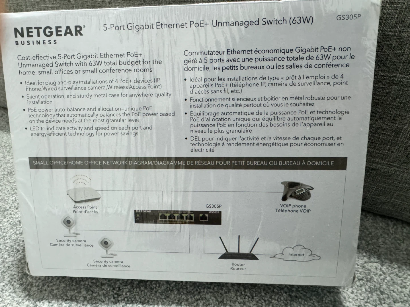NETGEAR 5-Port Gigabit Ethernet PoE+ Unmanaged Switch (GS305P) - photo 2
