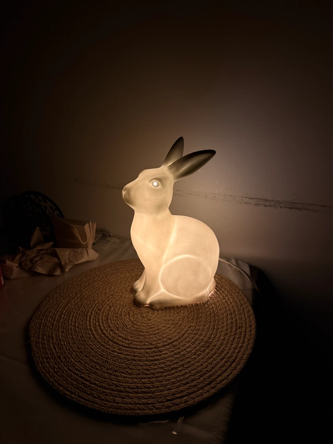 White Ceramic Bunny Lamp