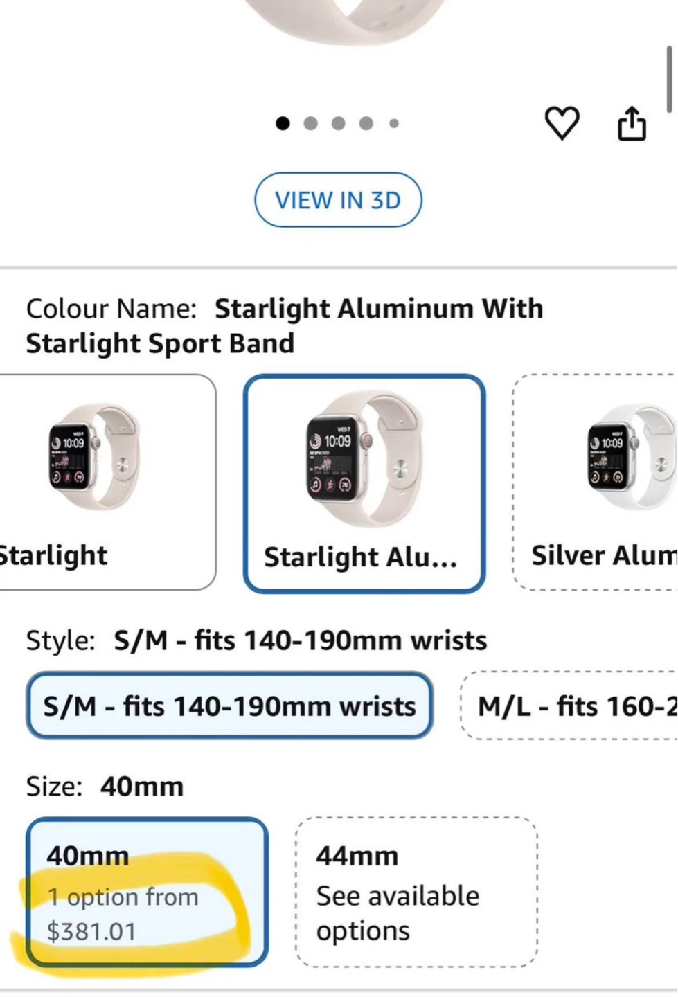 Apple Watch SE (2nd gen) 40mm Starlight Aluminum - photo 2