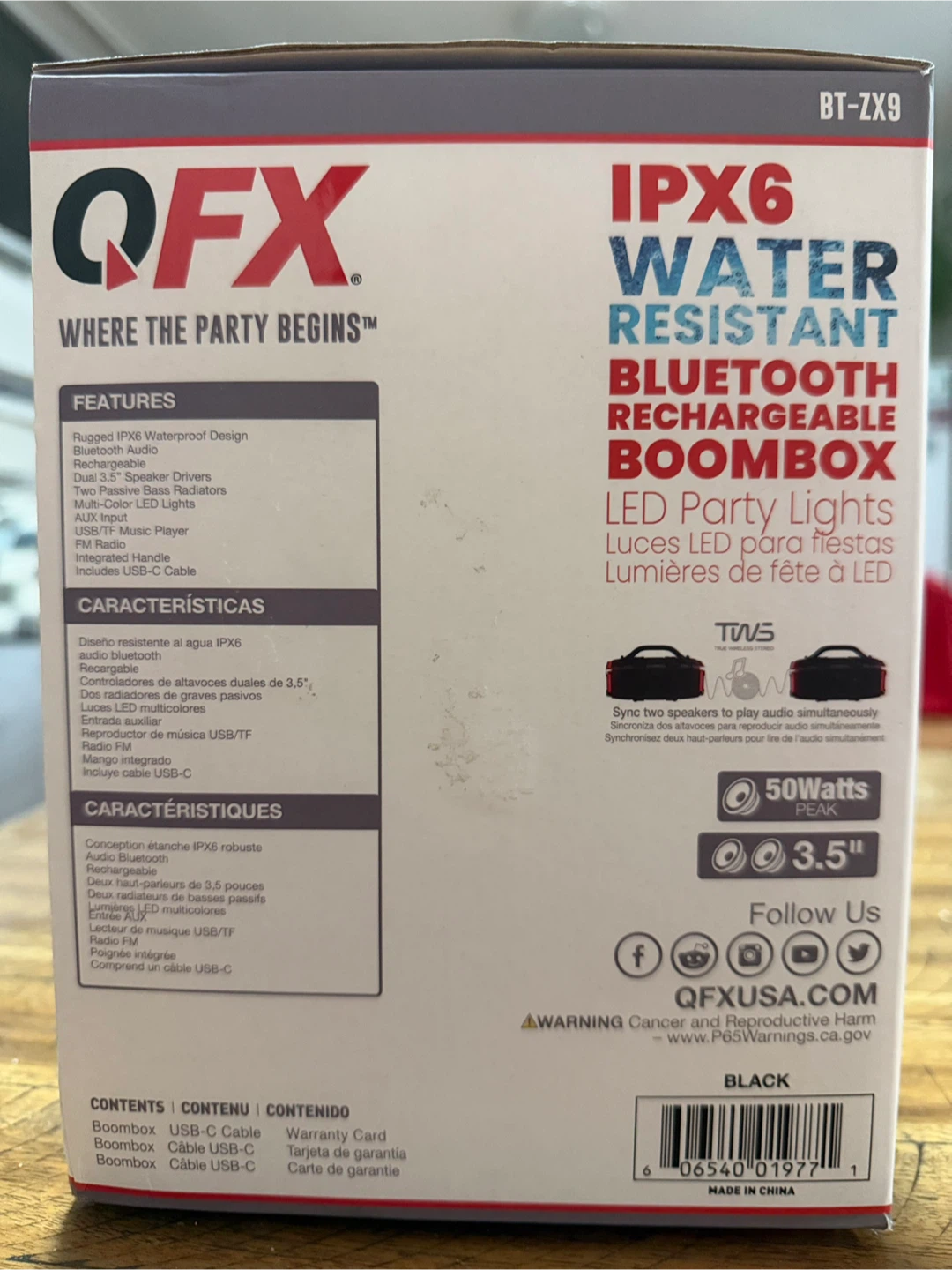 Brand New QFX Boombox – Waterproof, LED Lights & Massive Sound! - photo 4