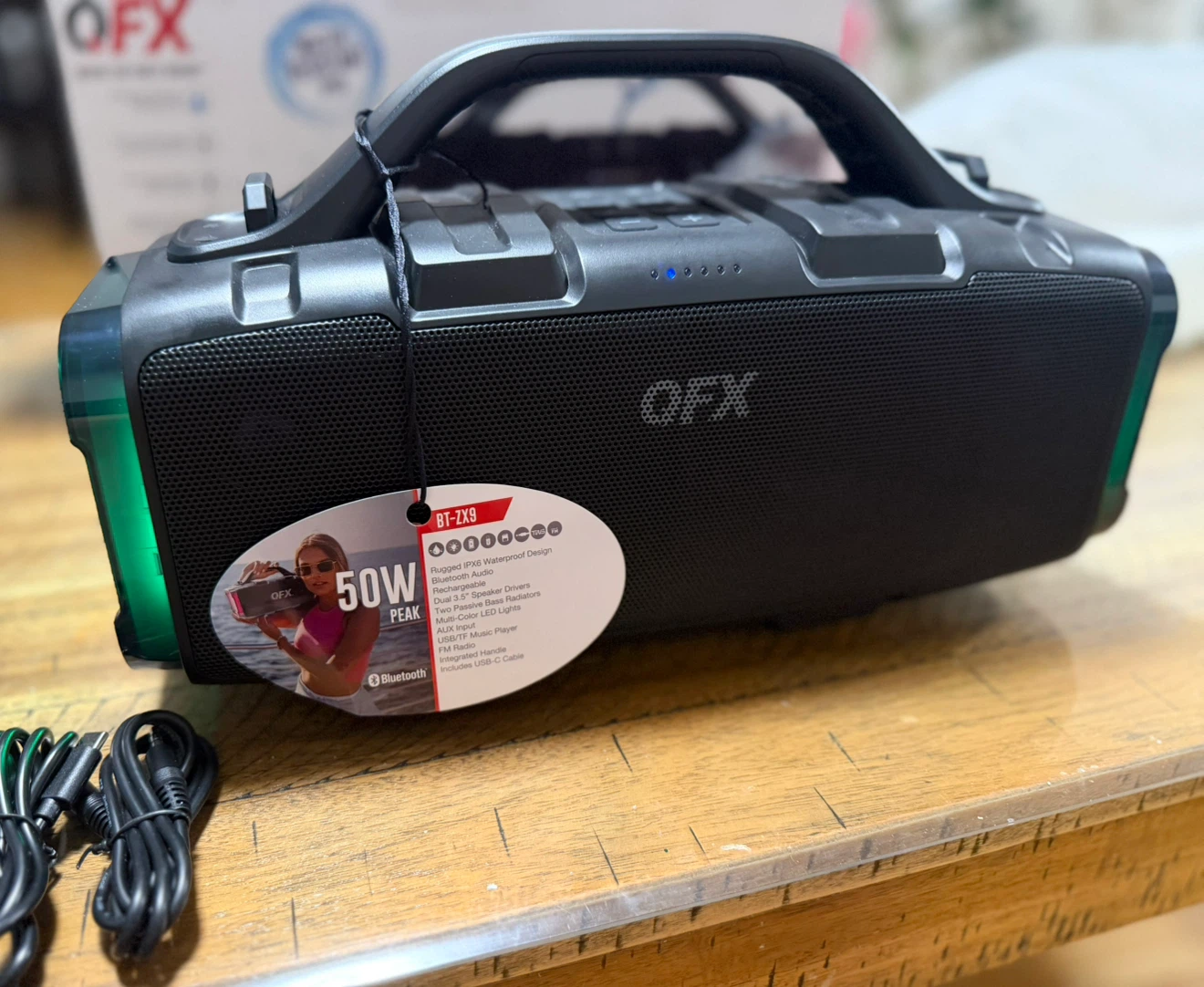 Brand New QFX Boombox – Waterproof, LED Lights & Massive Sound! - photo 5