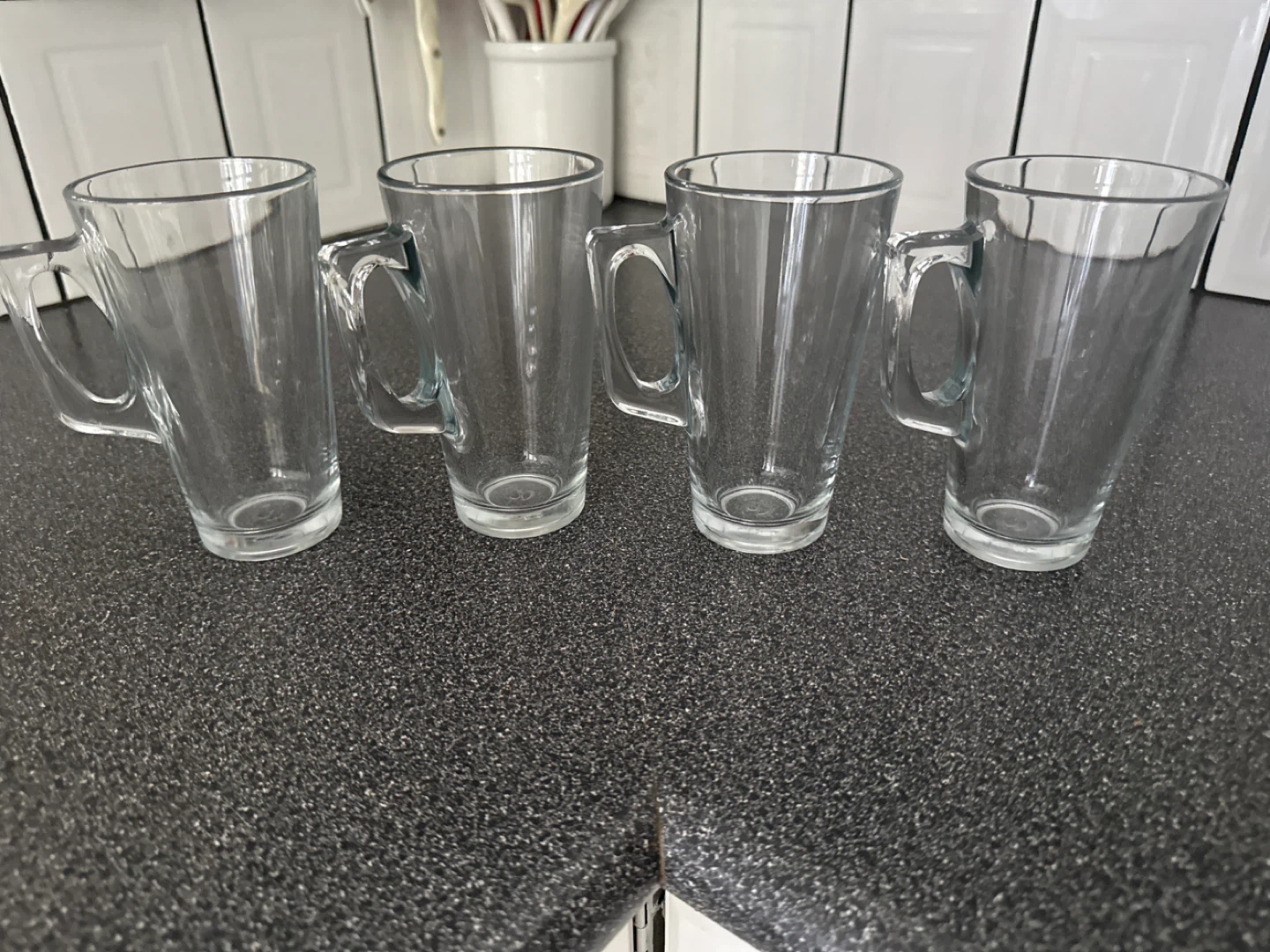 Set of 4 Clear Glass Mugs with Handles - photo 2