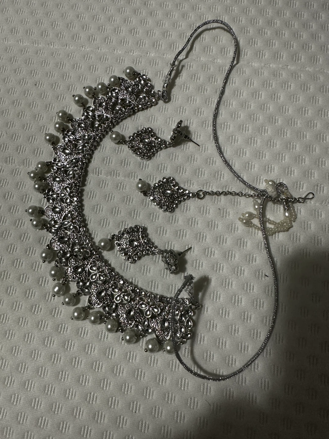 ⚽silver tone choker necklace set - photo 4