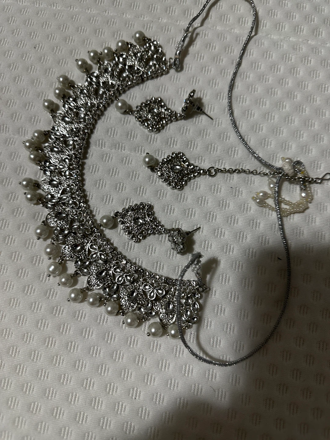 ⚽silver tone choker necklace set - photo 5