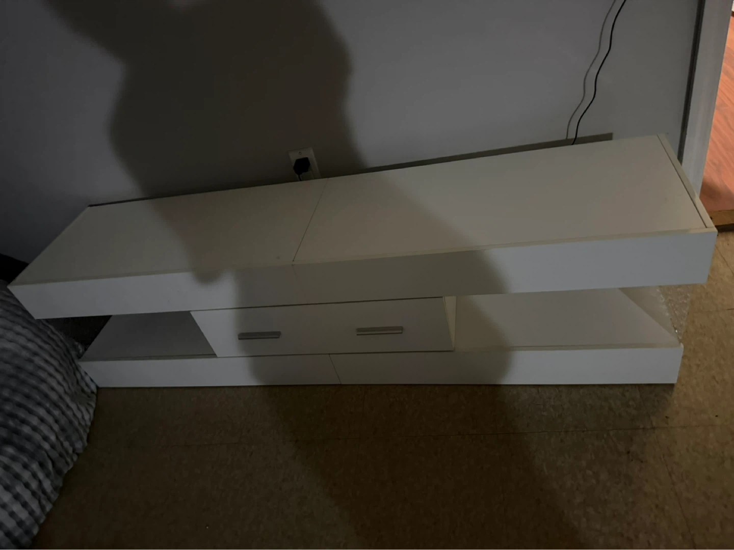 White TV Stand with Drawers