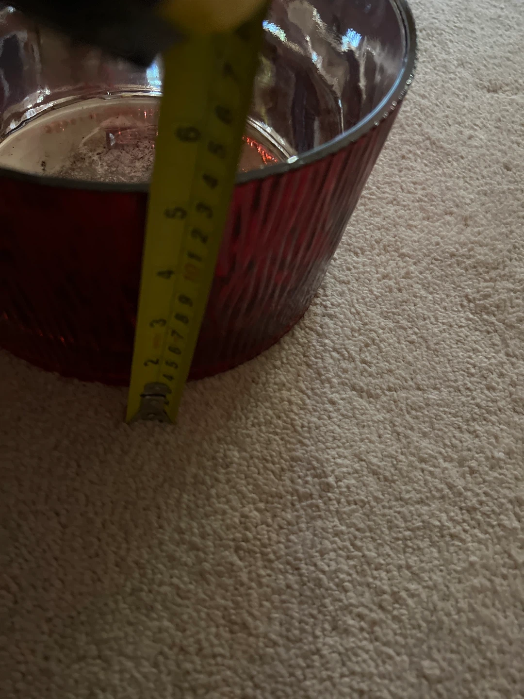 Red Textured Glass bowl - photo 3