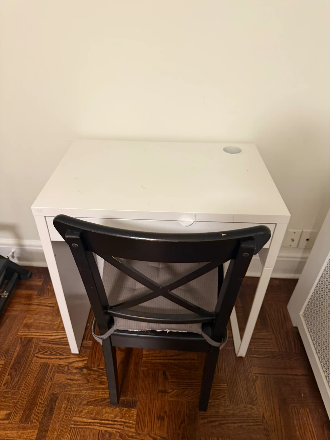 White Desk with Drawer and chair - photo 3