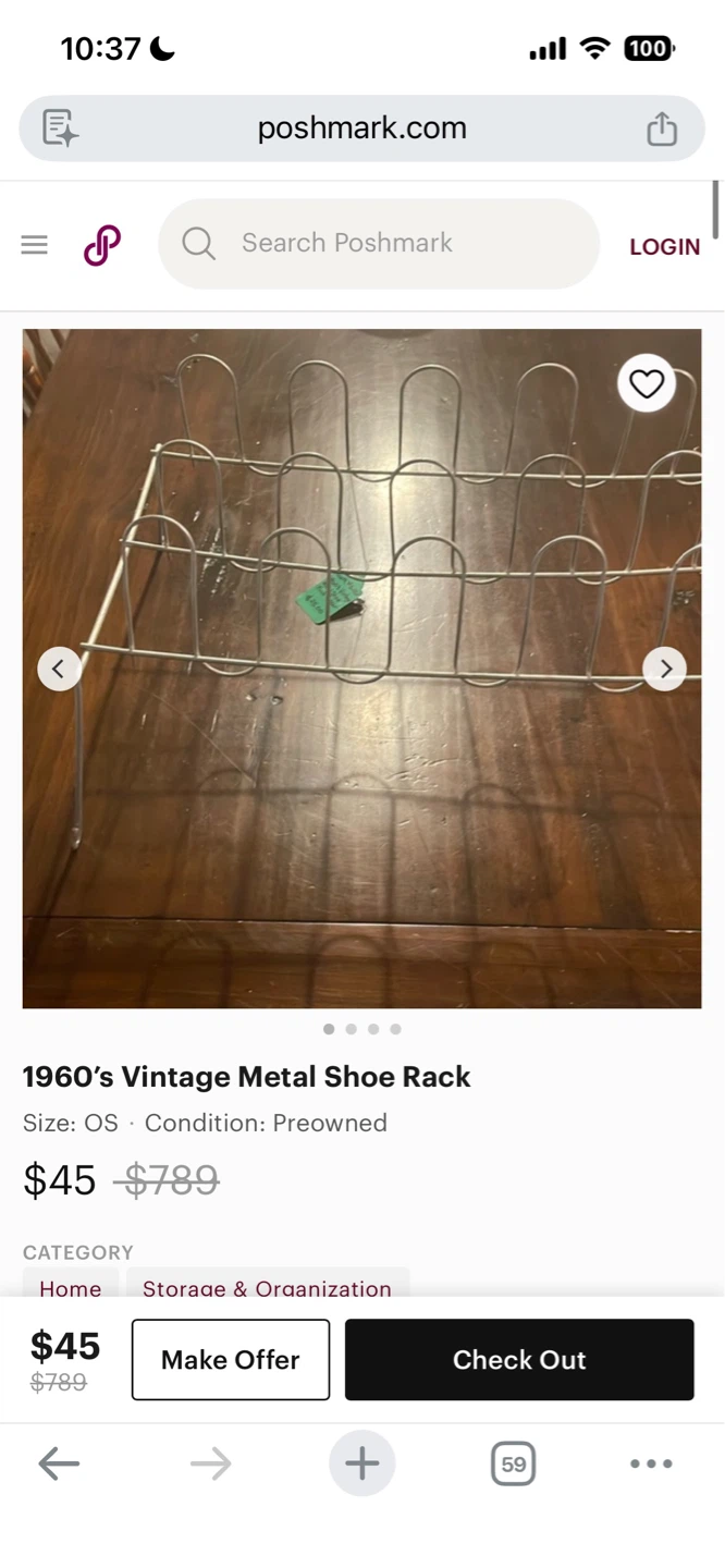 Late MCM/Vintage Freestanding Shoe Rack - photo 3