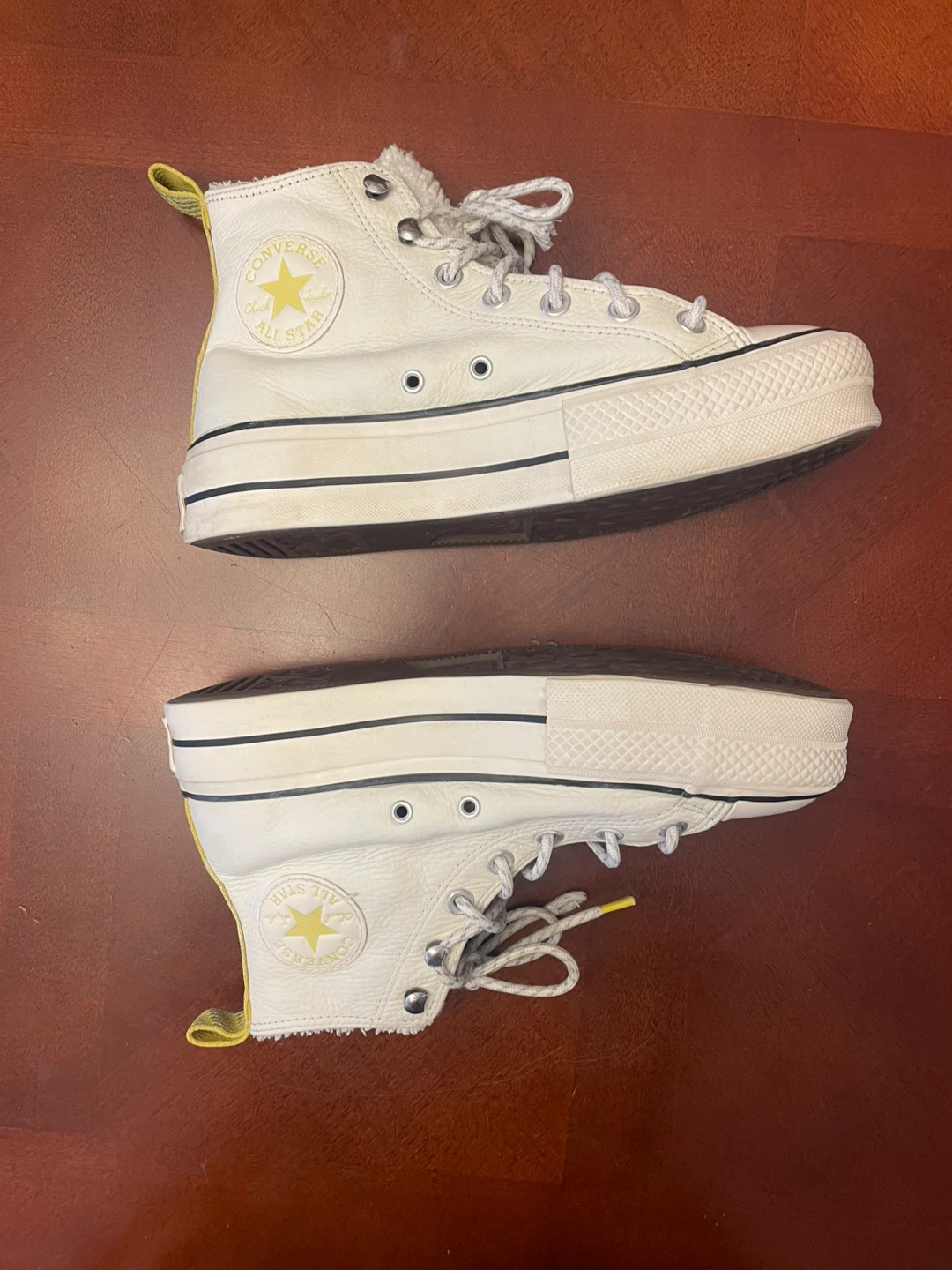 Converse women’s 8 leather platform high tops white - photo 2