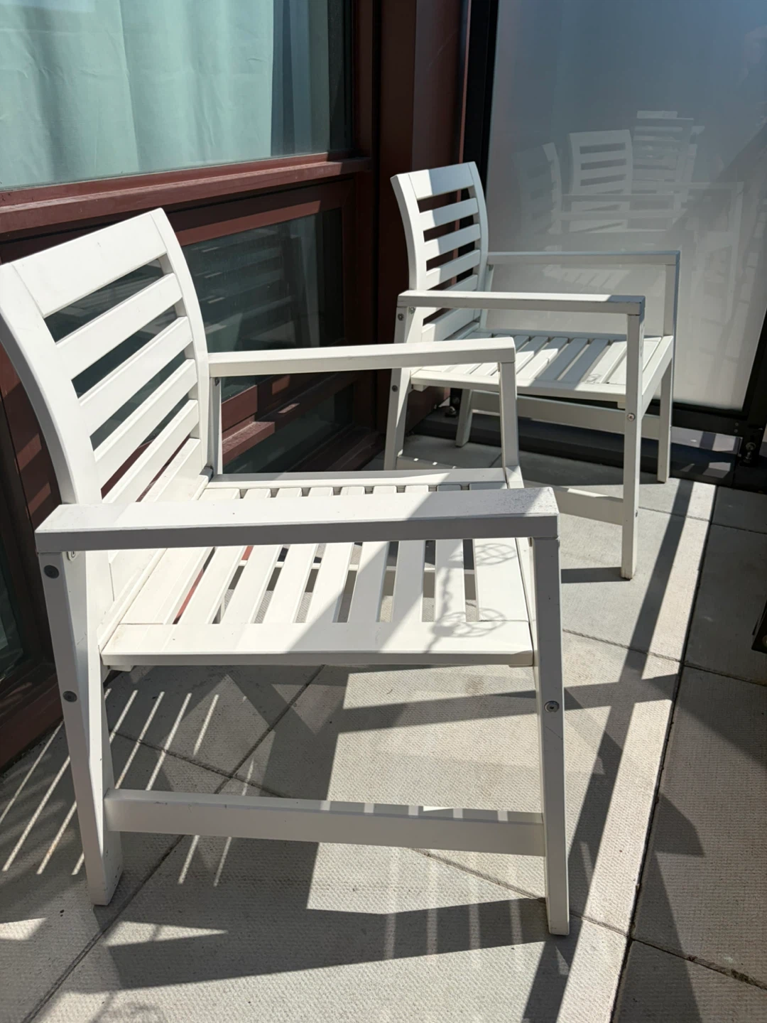 White Outdoor Bistro Set - Table and Chairs - photo 2