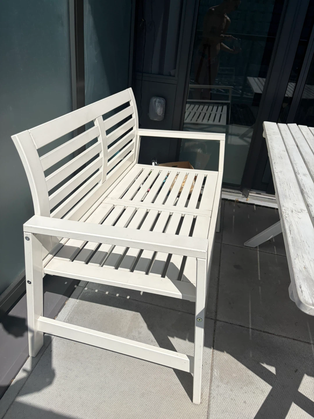 White Outdoor Bistro Set - Table and Chairs - photo 4