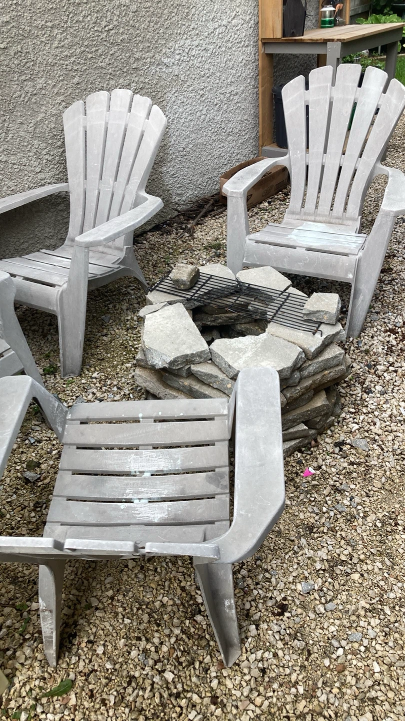 Set of 4 Grey  Chairs and Glass Top Table - photo 4