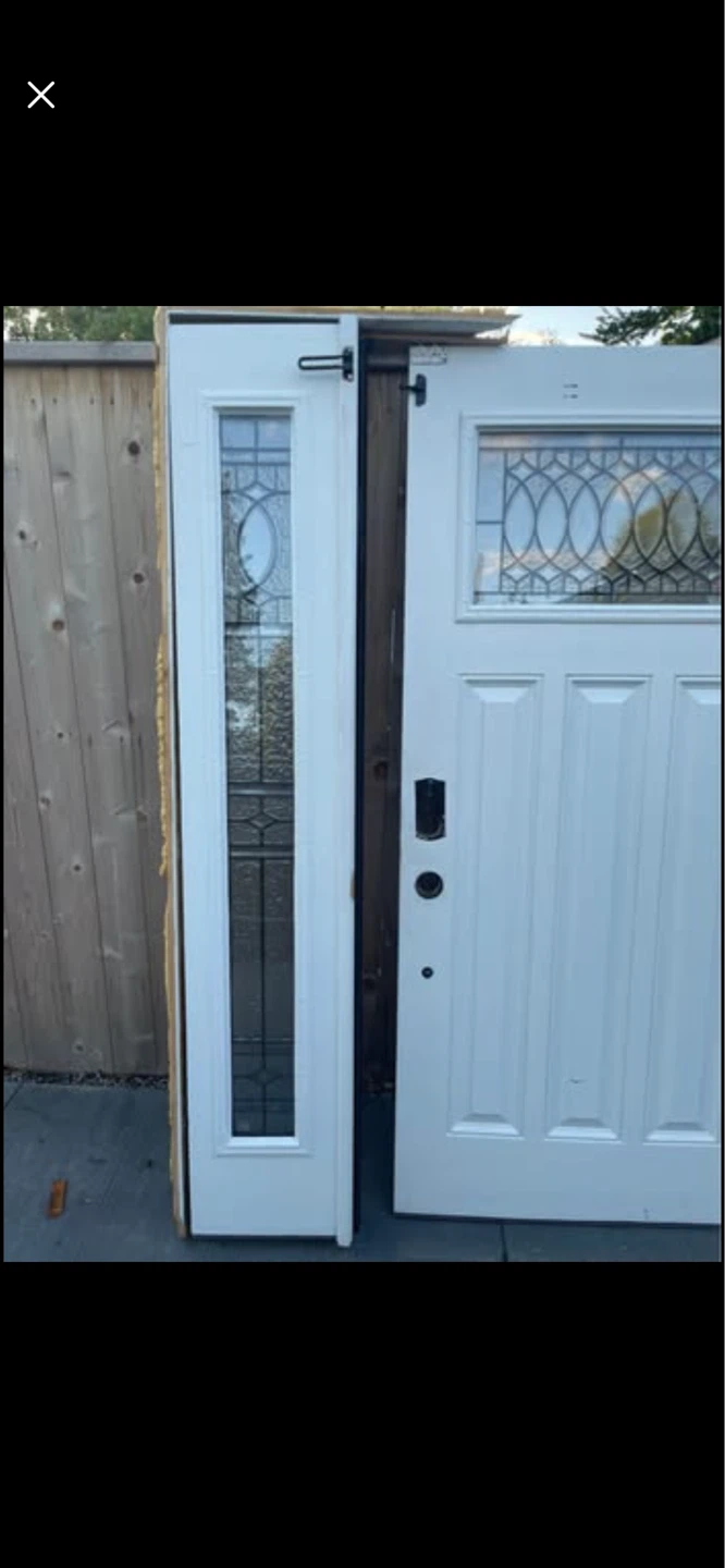 White Entry Door with Decorative Glass Panel - photo 4
