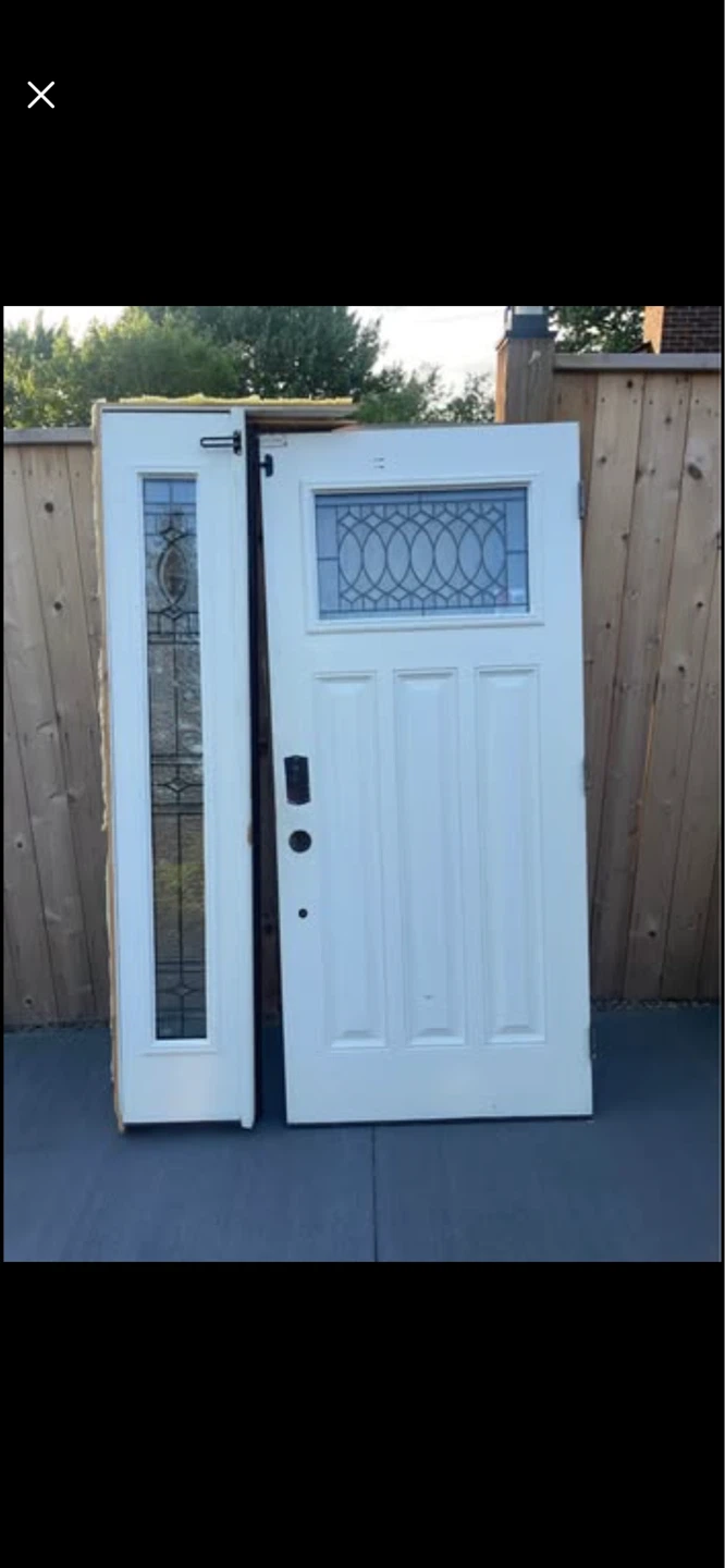 White Entry Door with Decorative Glass Panel - photo 5
