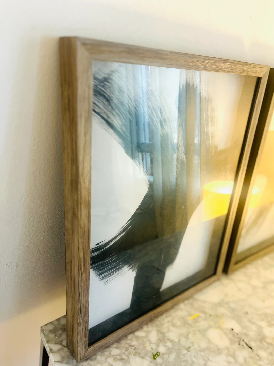 Set of 3 Abstract Art with Wooden Frames - photo 3