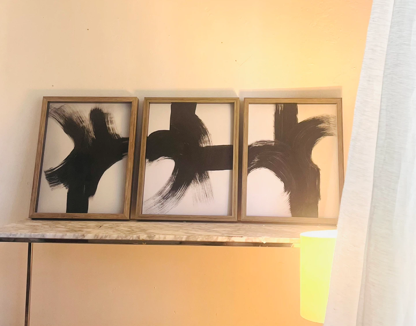 Set of 3 Abstract Art with Wooden Frames - photo 4