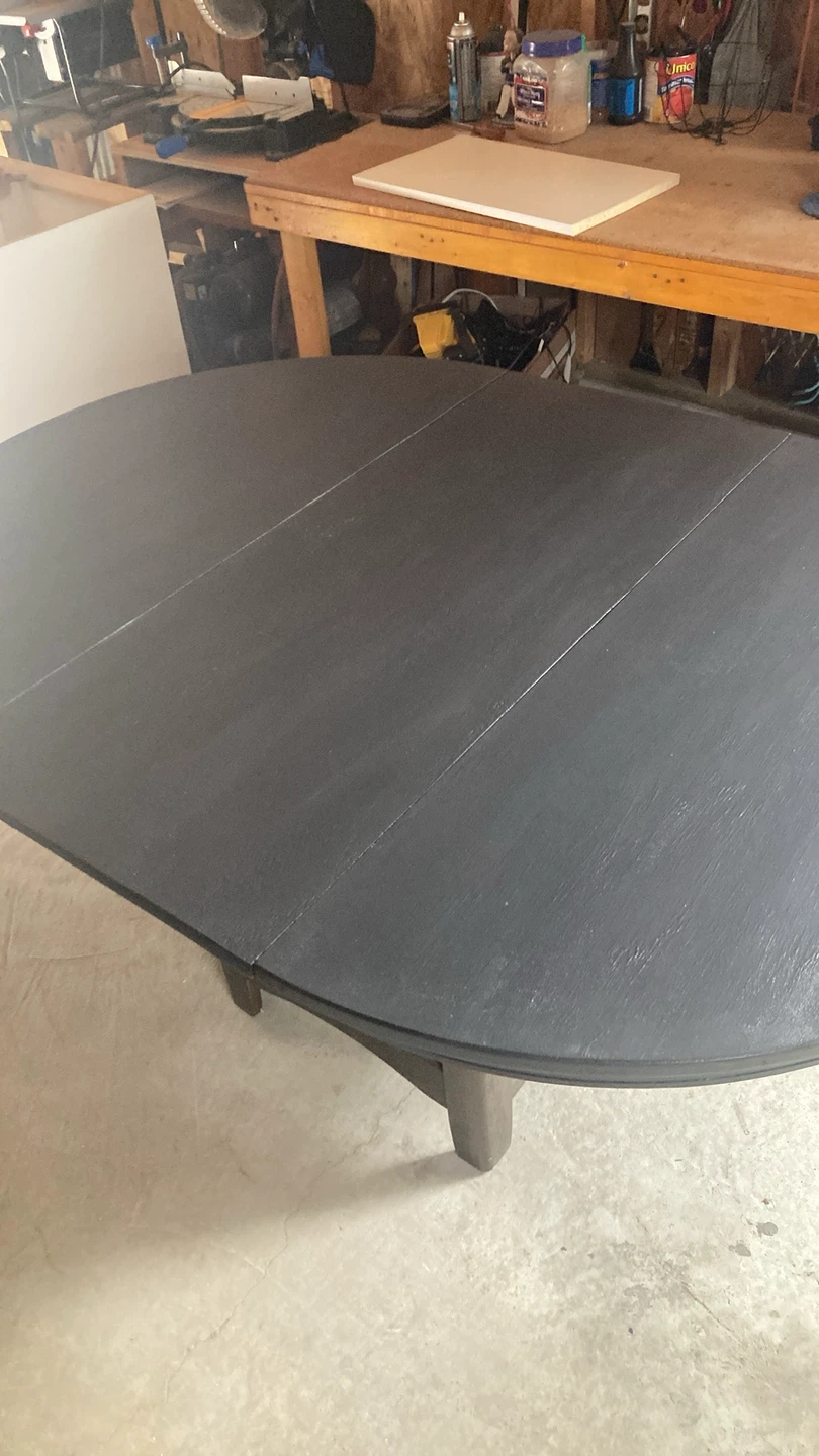 Dark Grey Oval Dining Table
